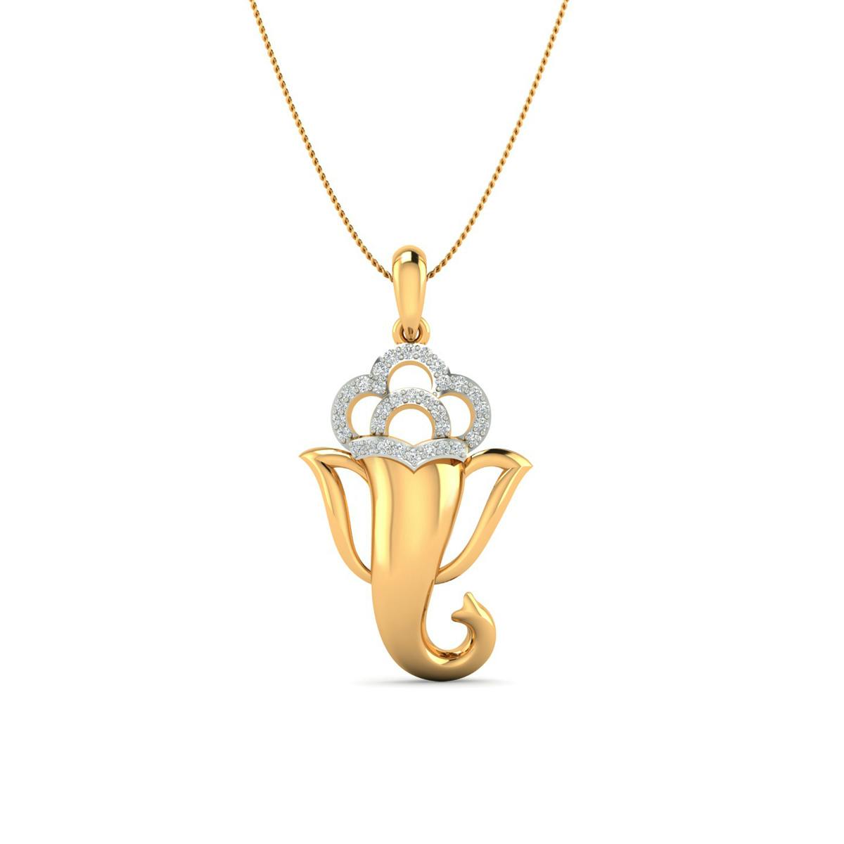Avighna Ganesh diamond pendant (Without Chain)